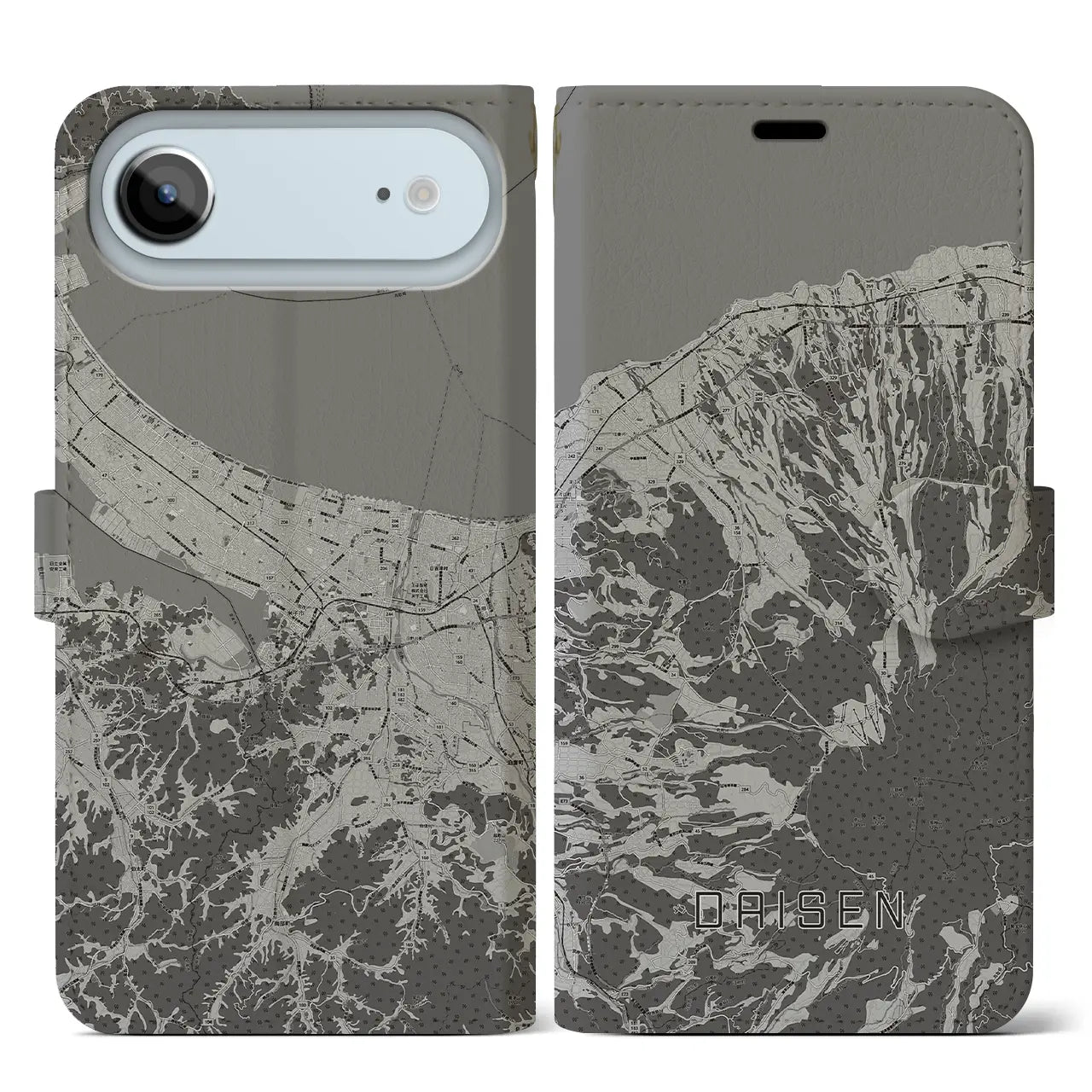 【大山(鳥取県)】地図柄iPhoneケース(手帳タイプ)