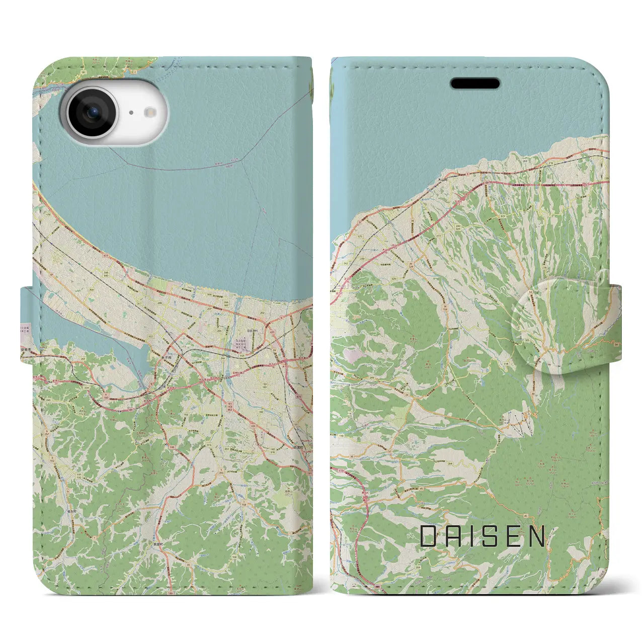 【大山(鳥取県)】地図柄iPhoneケース(手帳タイプ)