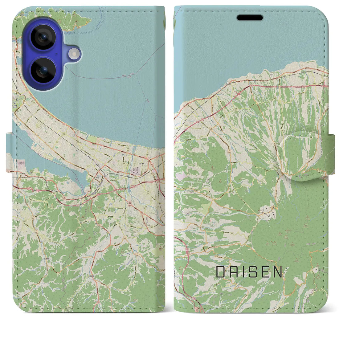 【大山(鳥取県)】地図柄iPhoneケース(手帳タイプ)ナチュラル・iPhone 16 Pro Max 用