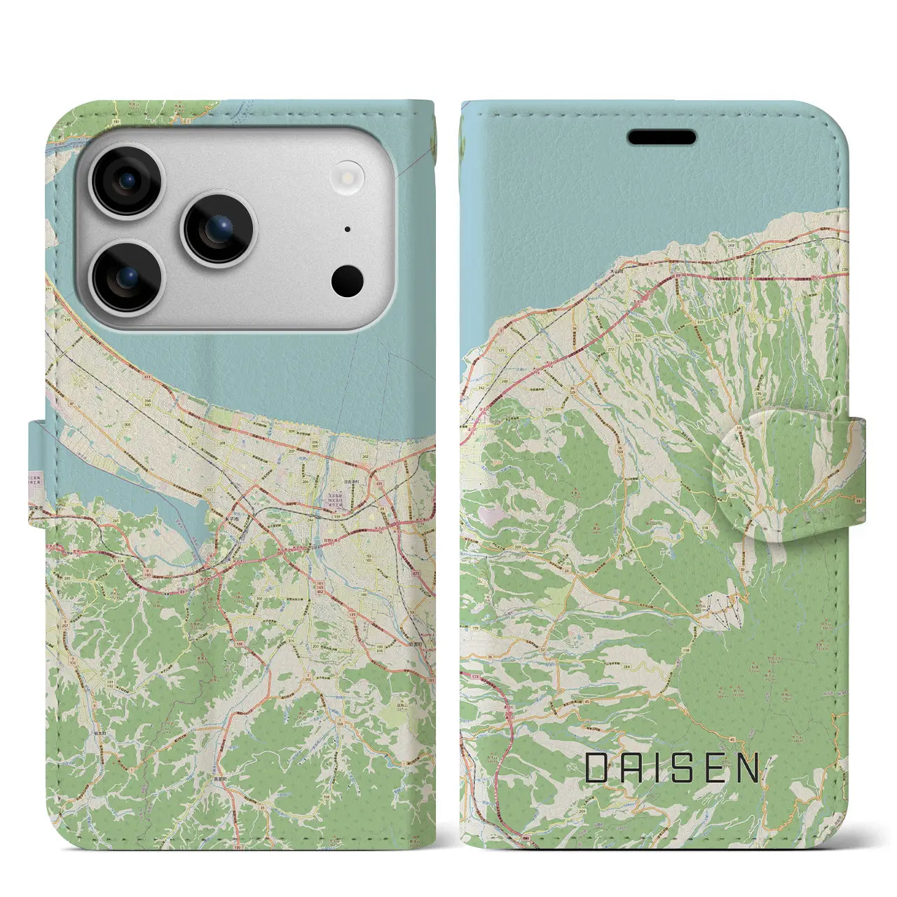 【大山(鳥取県)】地図柄iPhoneケース(手帳タイプ)