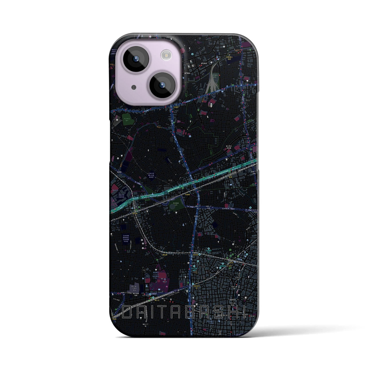 【代田橋(東京都)】地図柄iPhoneケース(バックカバータイプ)