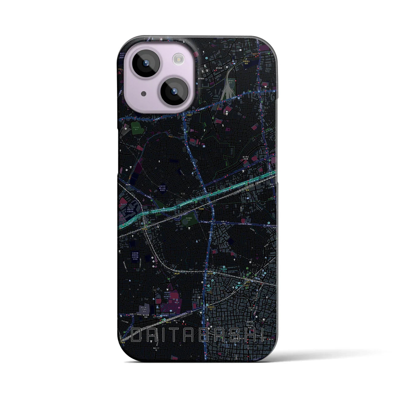 【代田橋(東京都)】地図柄iPhoneケース(バックカバータイプ)