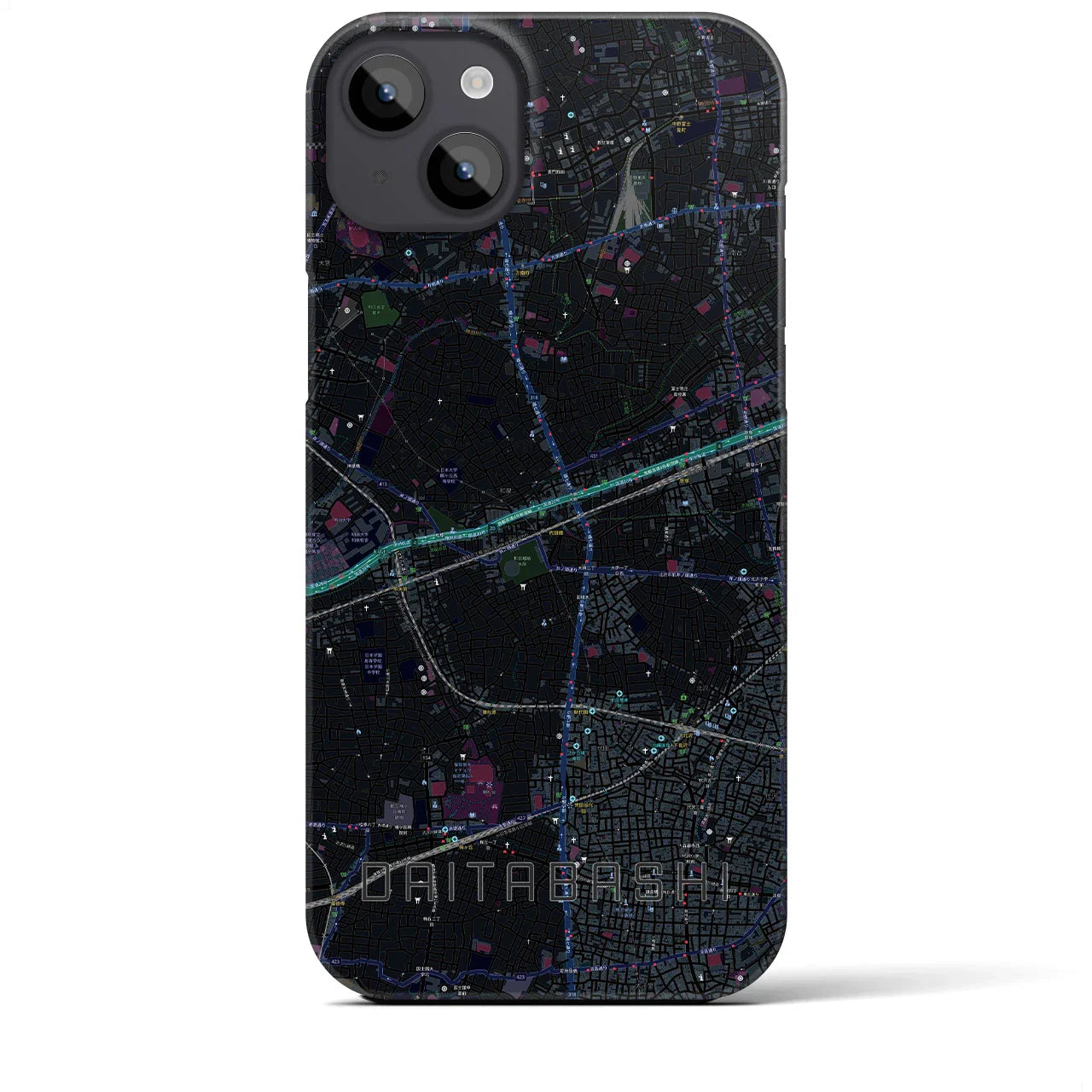 【代田橋(東京都)】地図柄iPhoneケース(バックカバータイプ)