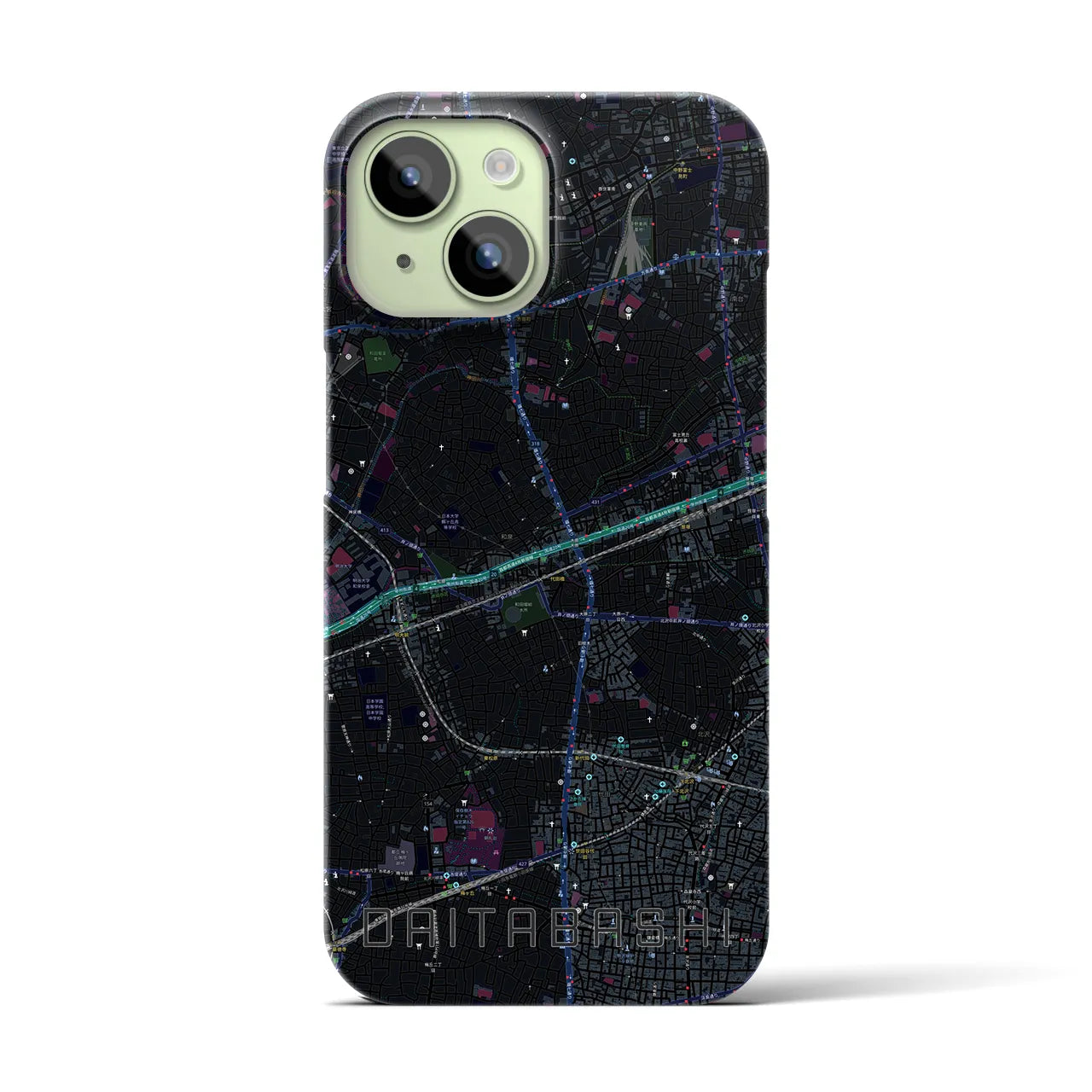 【代田橋(東京都)】地図柄iPhoneケース(バックカバータイプ)