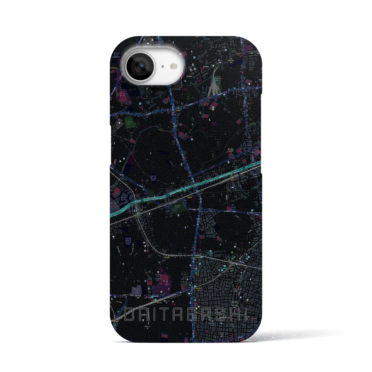 【代田橋(東京都)】地図柄iPhoneケース(バックカバータイプ)
