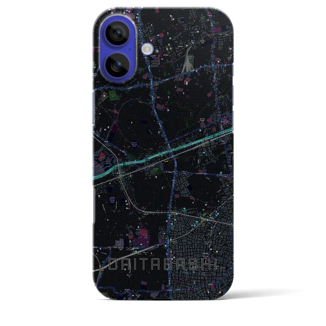 【代田橋(東京都)】地図柄iPhoneケース(バックカバータイプ)