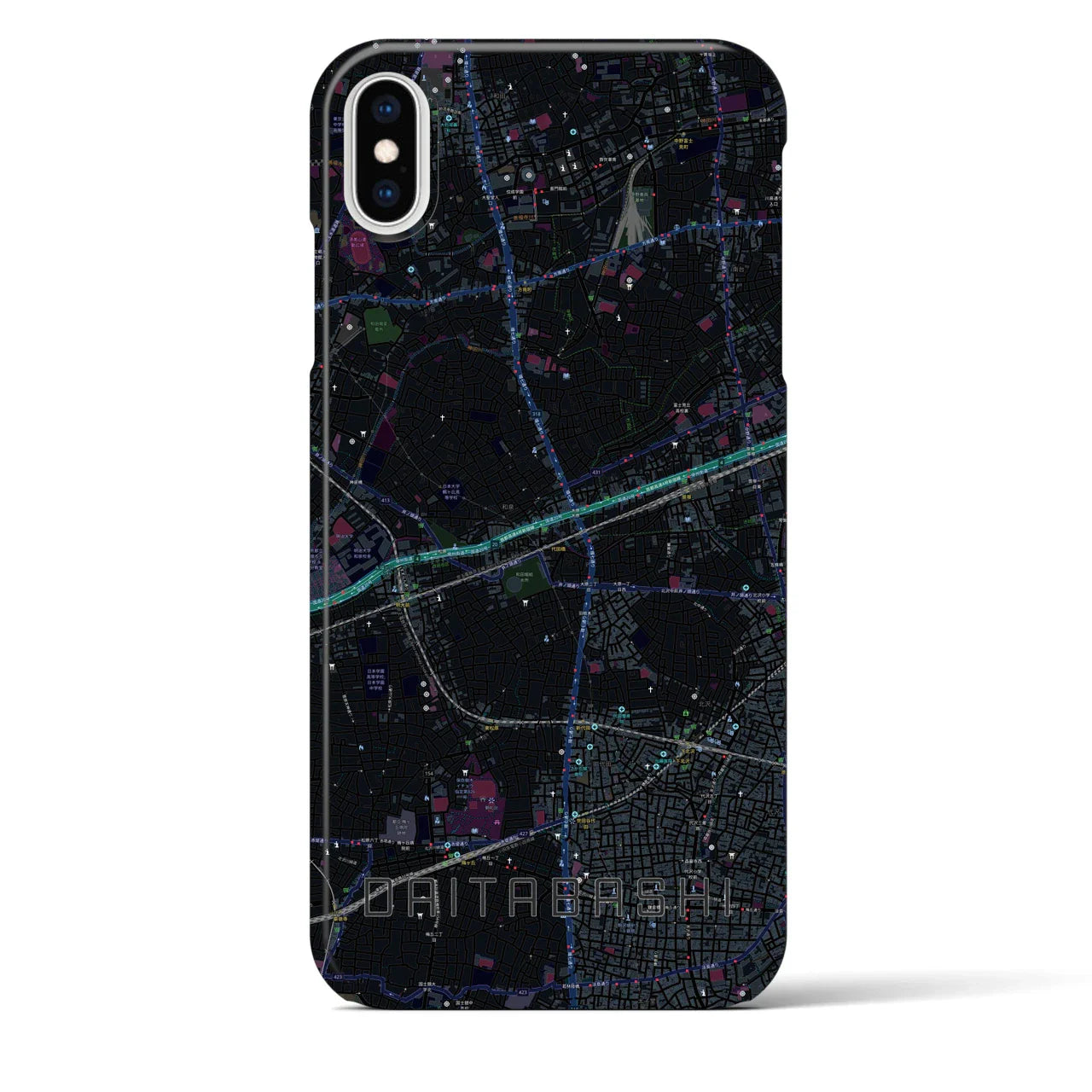【代田橋(東京都)】地図柄iPhoneケース(バックカバータイプ)