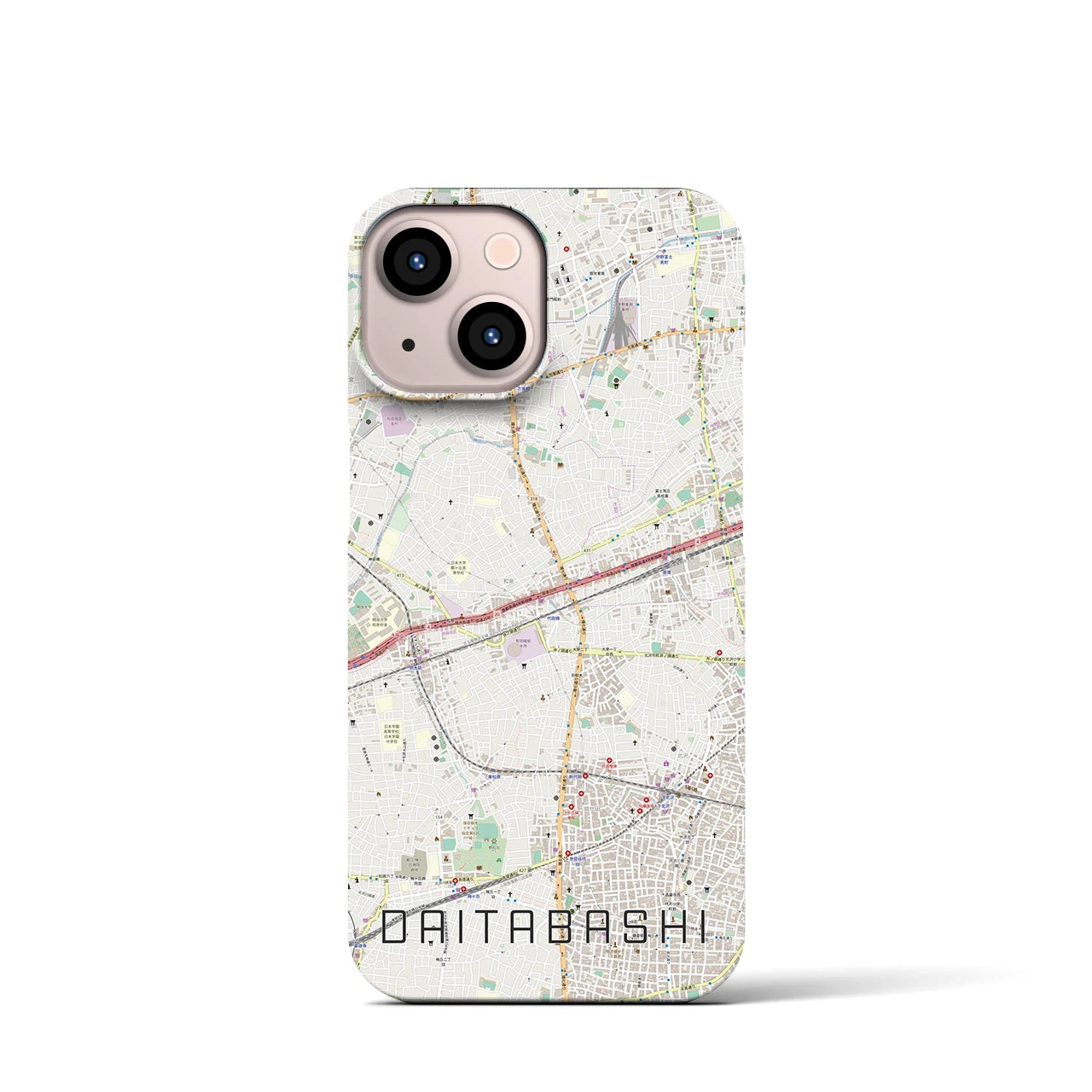 【代田橋(東京都)】地図柄iPhoneケース(バックカバータイプ)