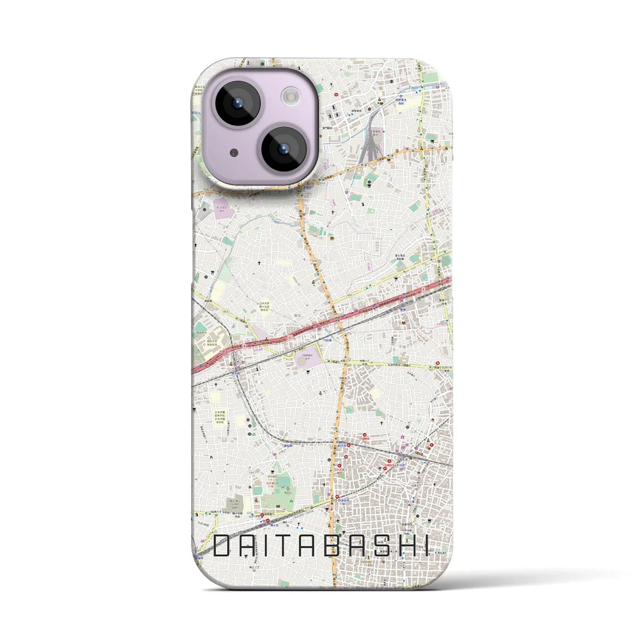 【代田橋(東京都)】地図柄iPhoneケース(バックカバータイプ)