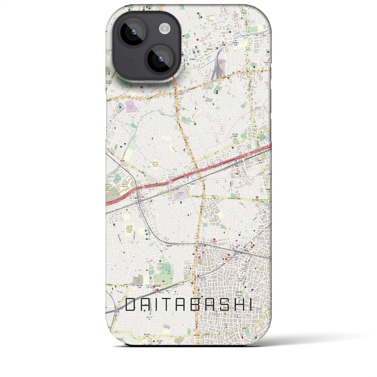 【代田橋(東京都)】地図柄iPhoneケース(バックカバータイプ)