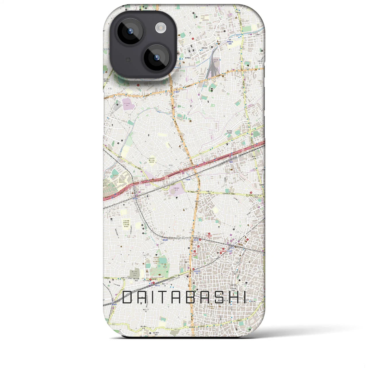 【代田橋(東京都)】地図柄iPhoneケース(バックカバータイプ)