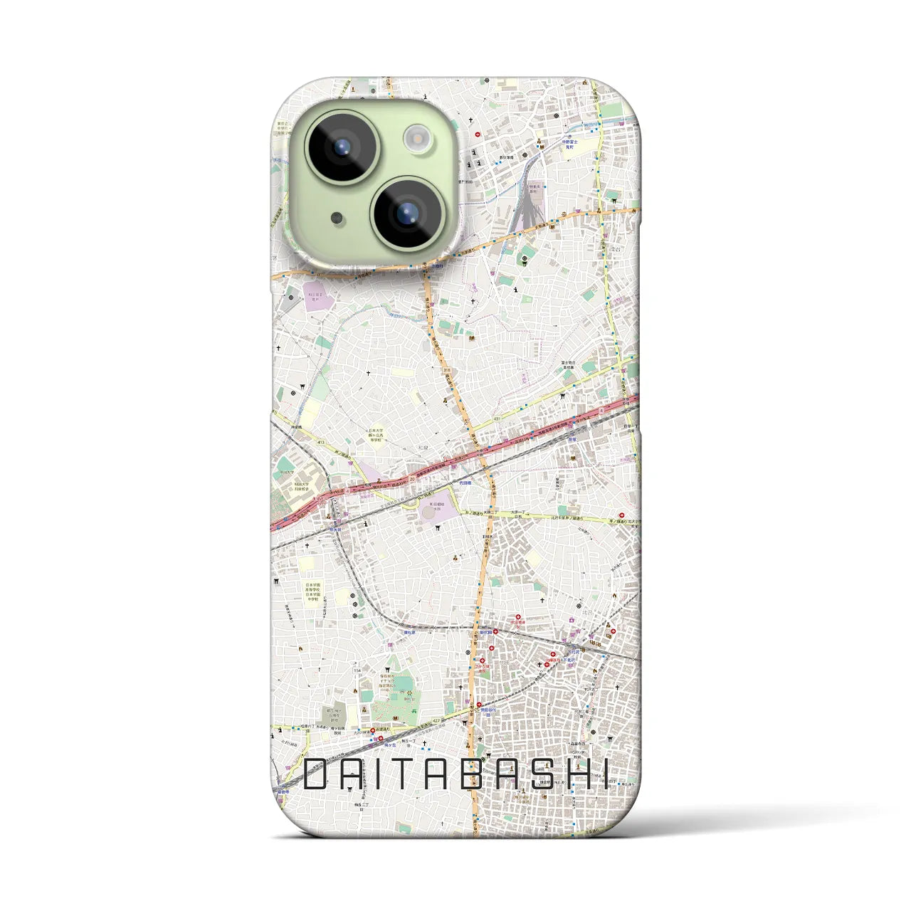 【代田橋(東京都)】地図柄iPhoneケース(バックカバータイプ)