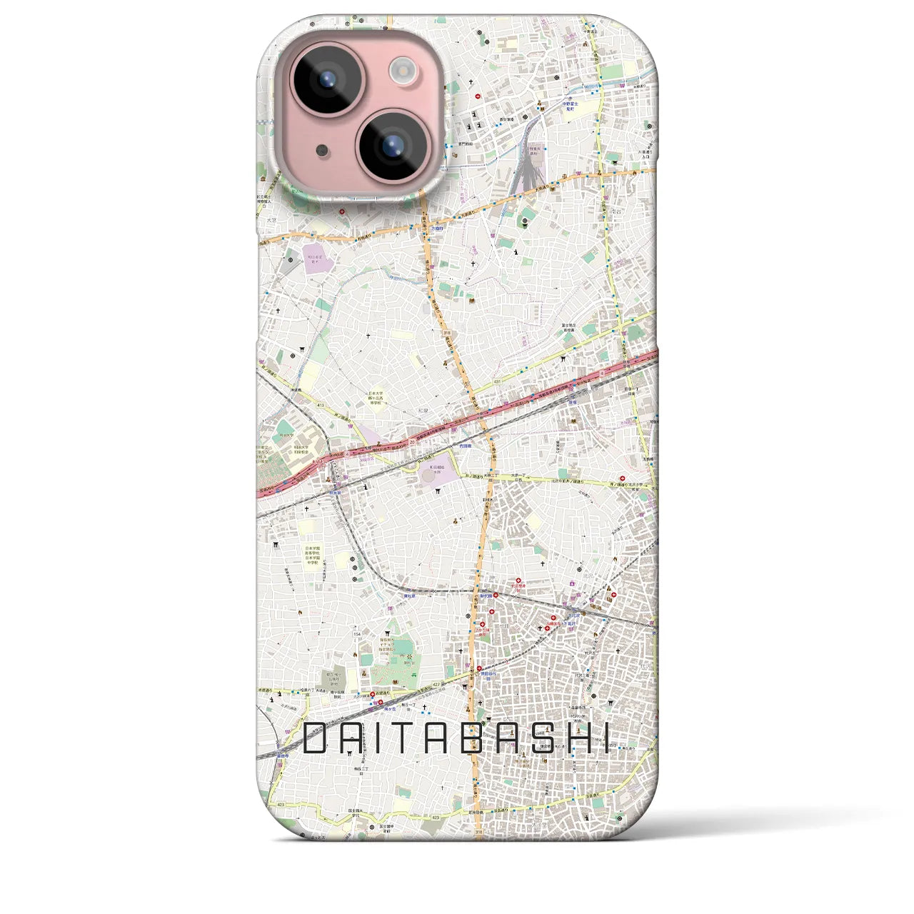 【代田橋(東京都)】地図柄iPhoneケース(バックカバータイプ)
