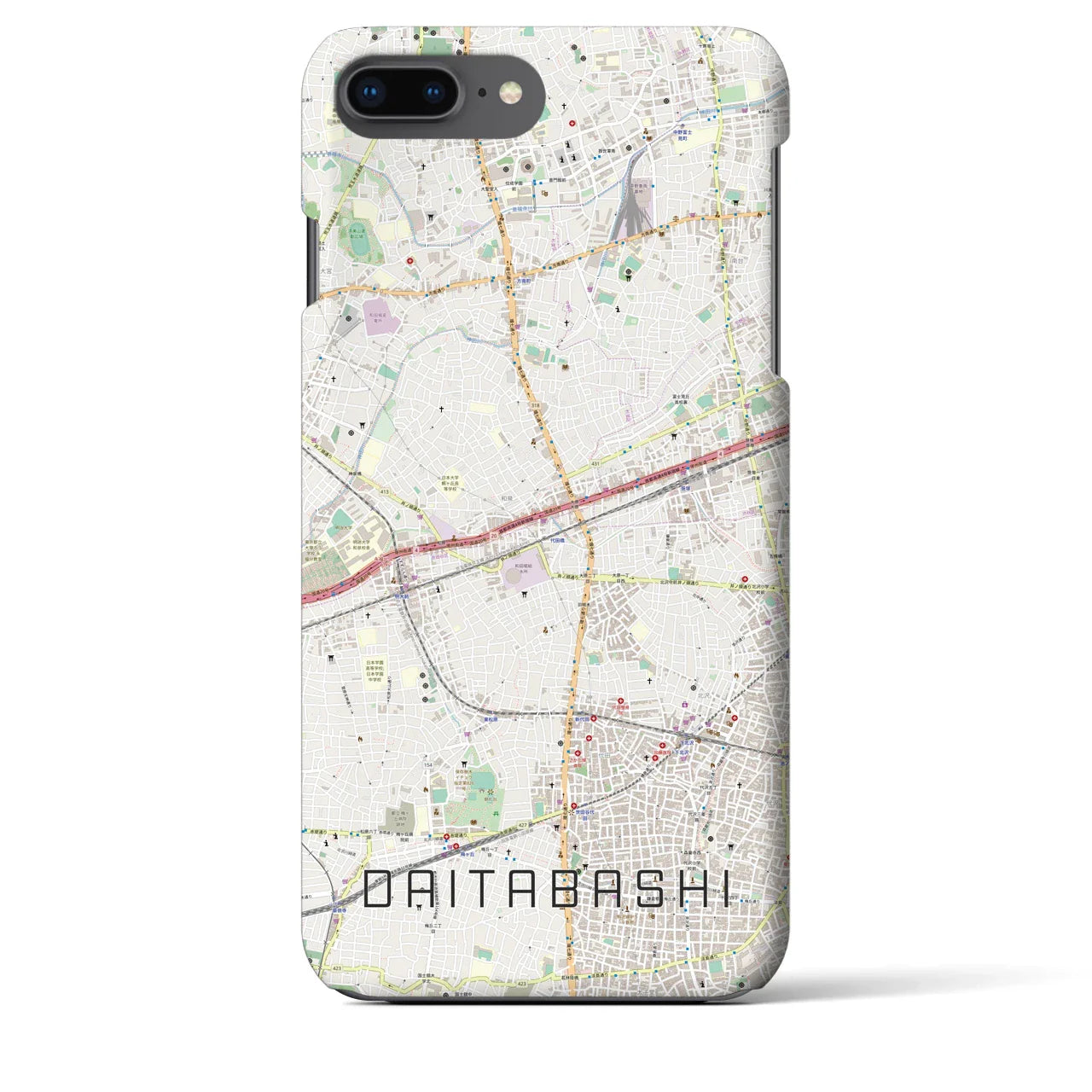 【代田橋(東京都)】地図柄iPhoneケース(バックカバータイプ)