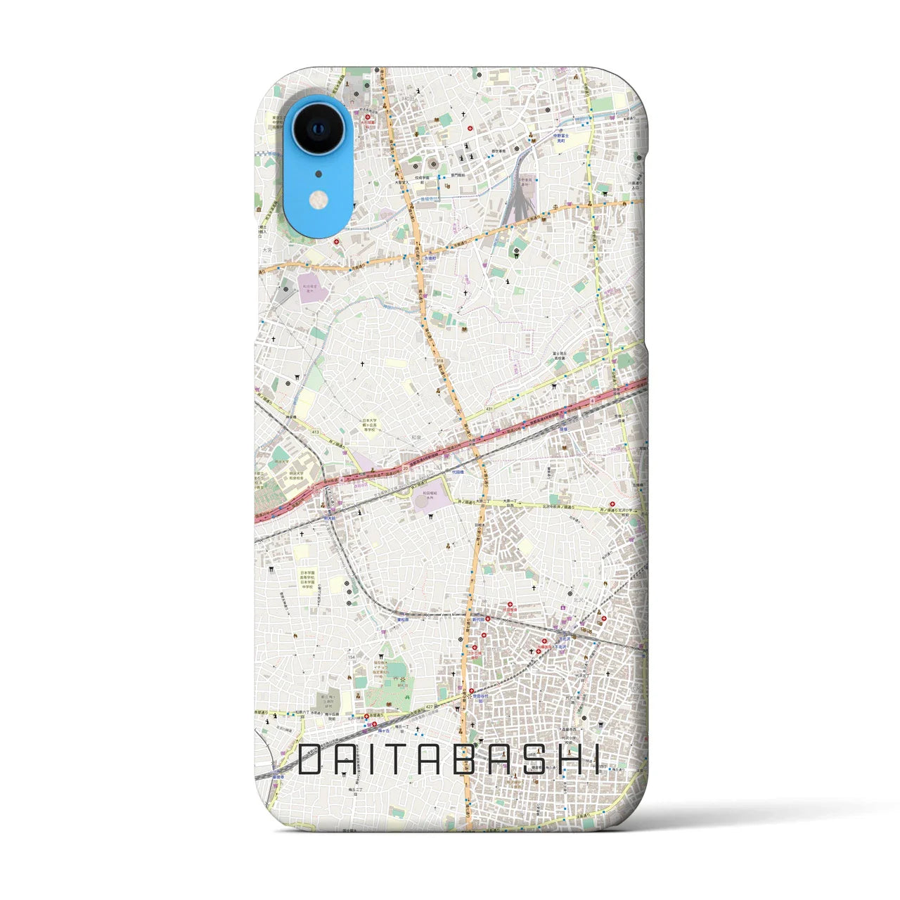 【代田橋(東京都)】地図柄iPhoneケース(バックカバータイプ)