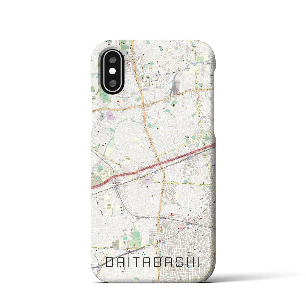 【代田橋(東京都)】地図柄iPhoneケース(バックカバータイプ)