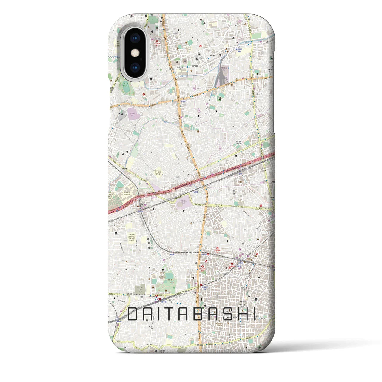【代田橋(東京都)】地図柄iPhoneケース(バックカバータイプ)
