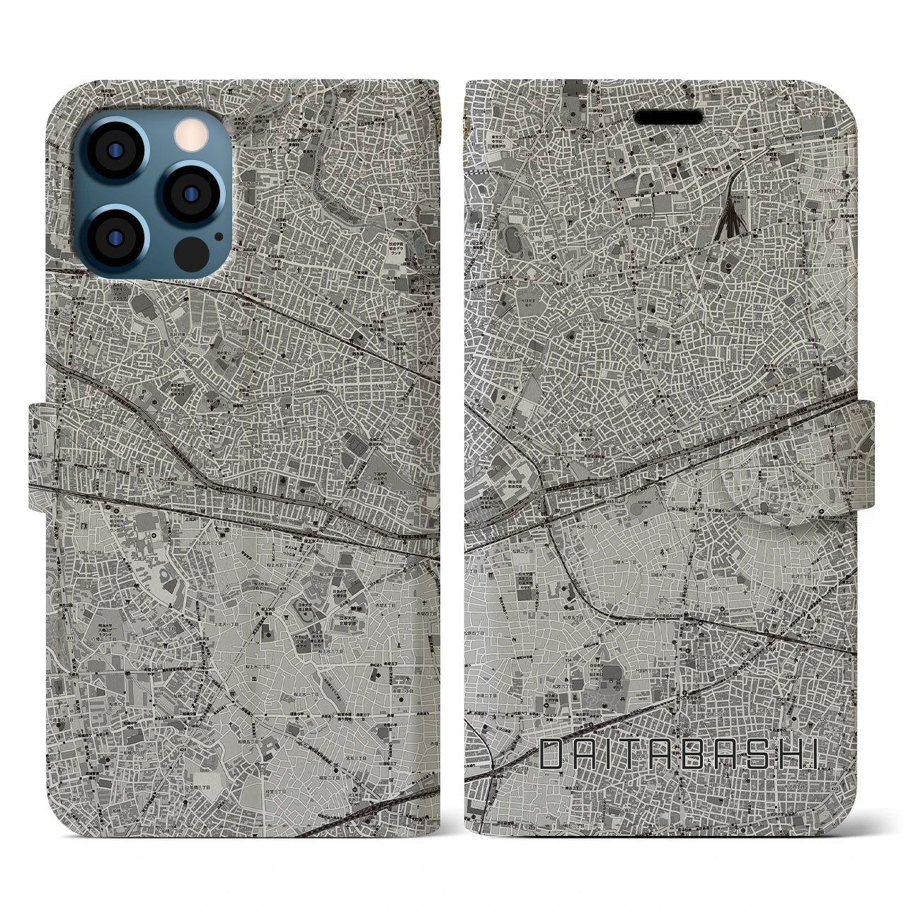 【代田橋(東京都)】地図柄iPhoneケース(手帳タイプ)