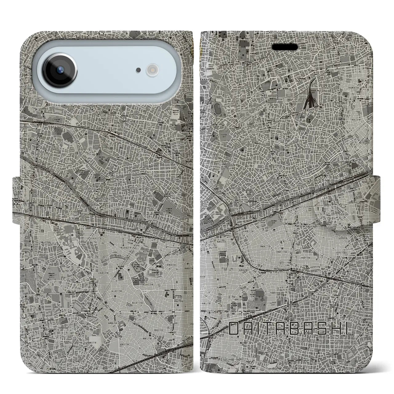 【代田橋(東京都)】地図柄iPhoneケース(手帳タイプ)