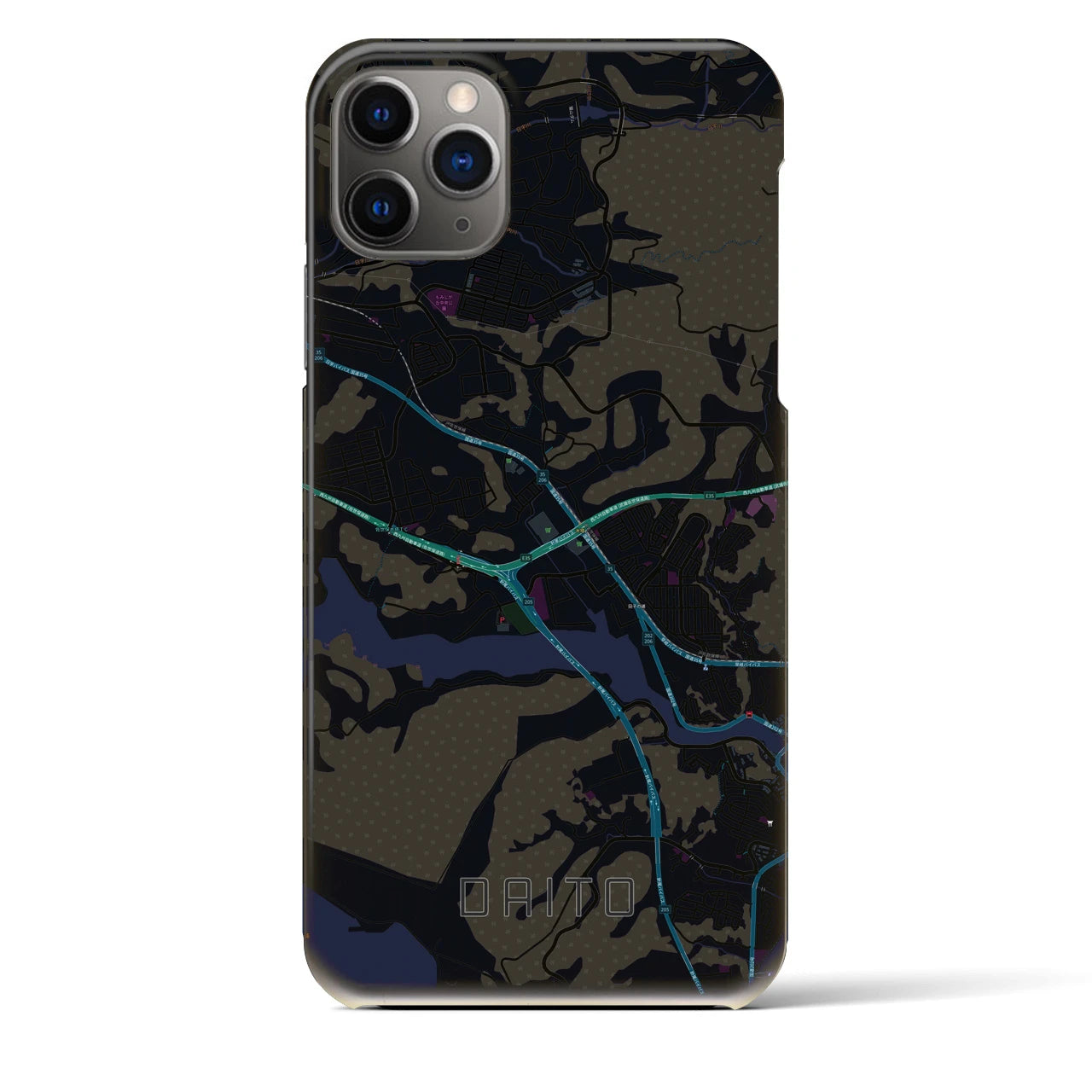 【大塔(長崎県)】地図柄iPhoneケース(バックカバータイプ)