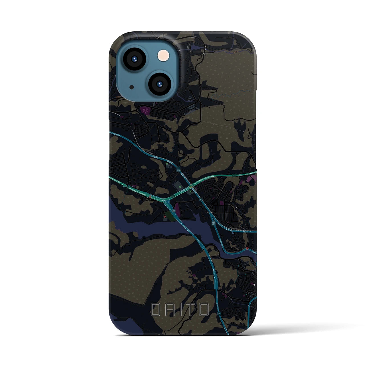 【大塔(長崎県)】地図柄iPhoneケース(バックカバータイプ)