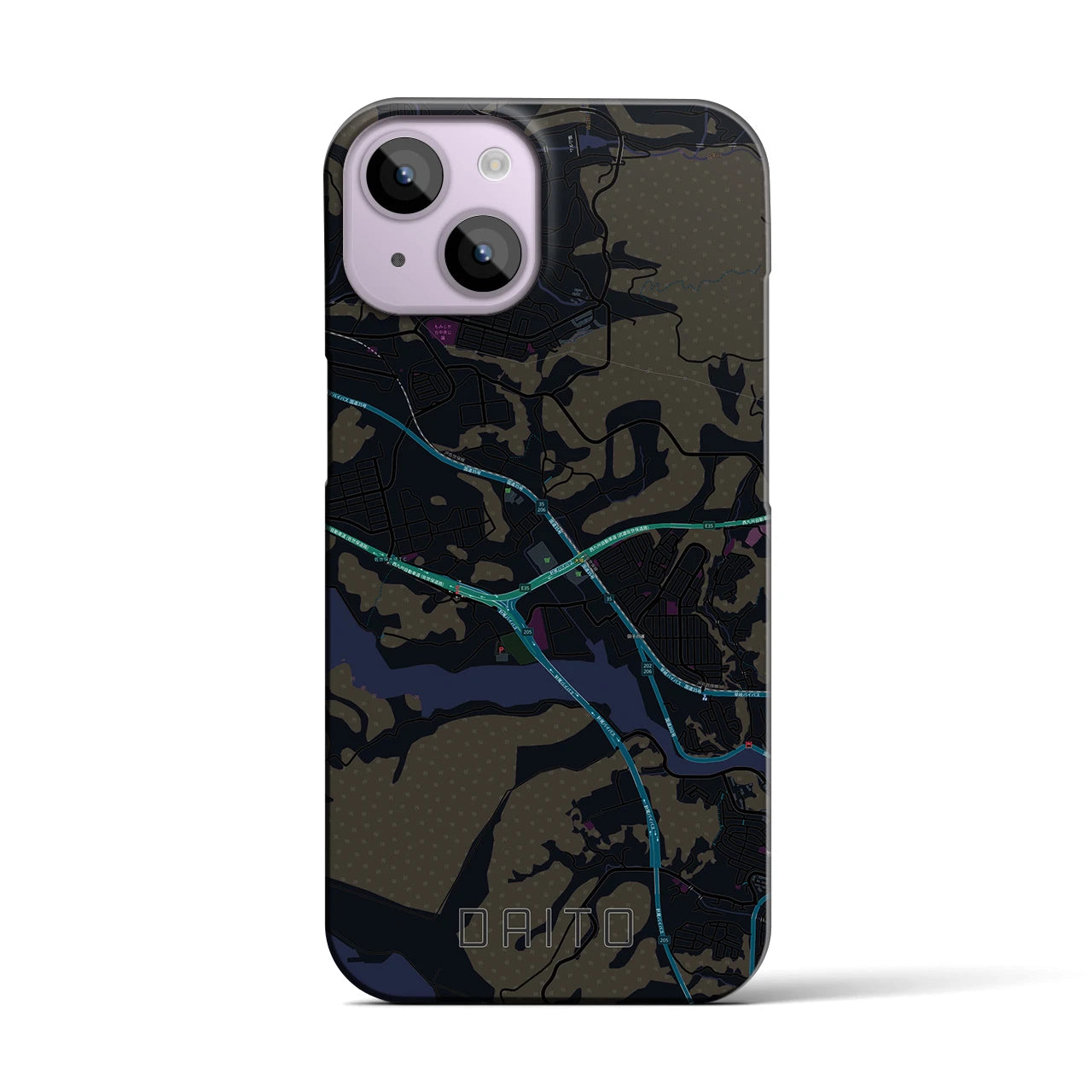 【大塔(長崎県)】地図柄iPhoneケース(バックカバータイプ)