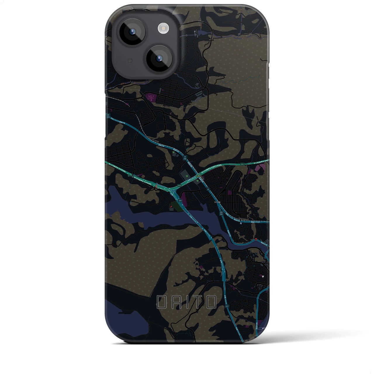 【大塔(長崎県)】地図柄iPhoneケース(バックカバータイプ)
