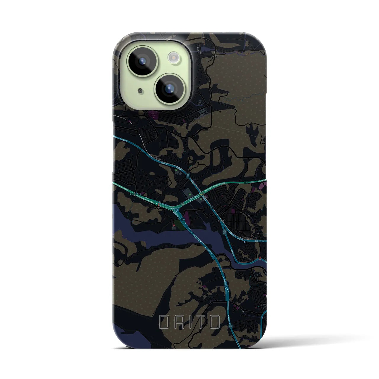 【大塔(長崎県)】地図柄iPhoneケース(バックカバータイプ)