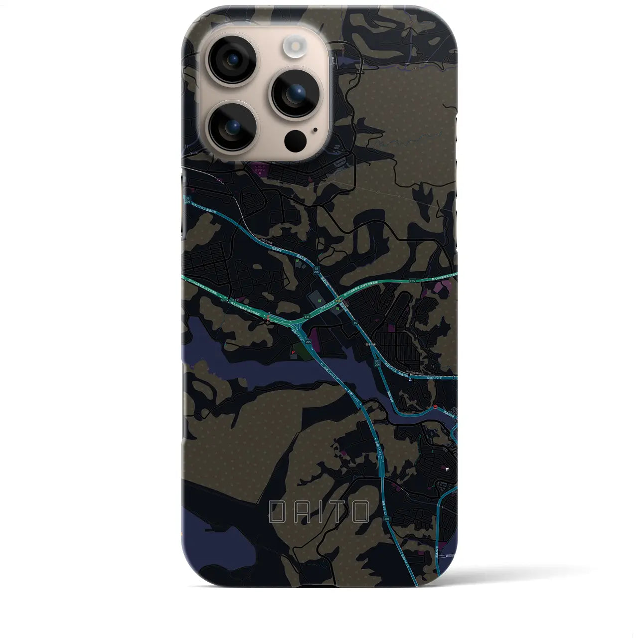 【大塔(長崎県)】地図柄iPhoneケース(バックカバータイプ)