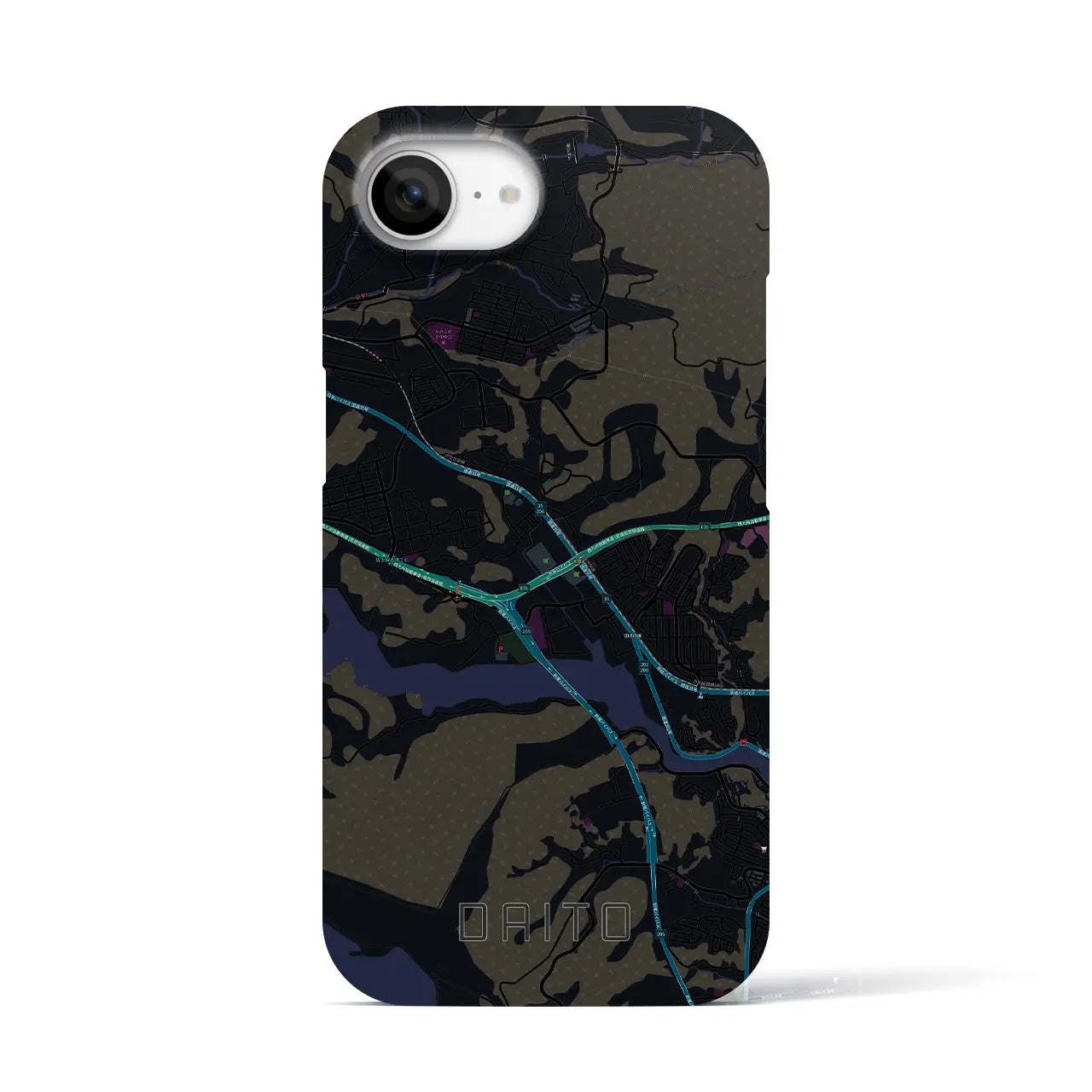 【大塔(長崎県)】地図柄iPhoneケース(バックカバータイプ)
