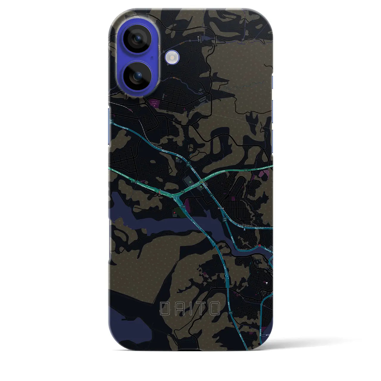 【大塔(長崎県)】地図柄iPhoneケース(バックカバータイプ)