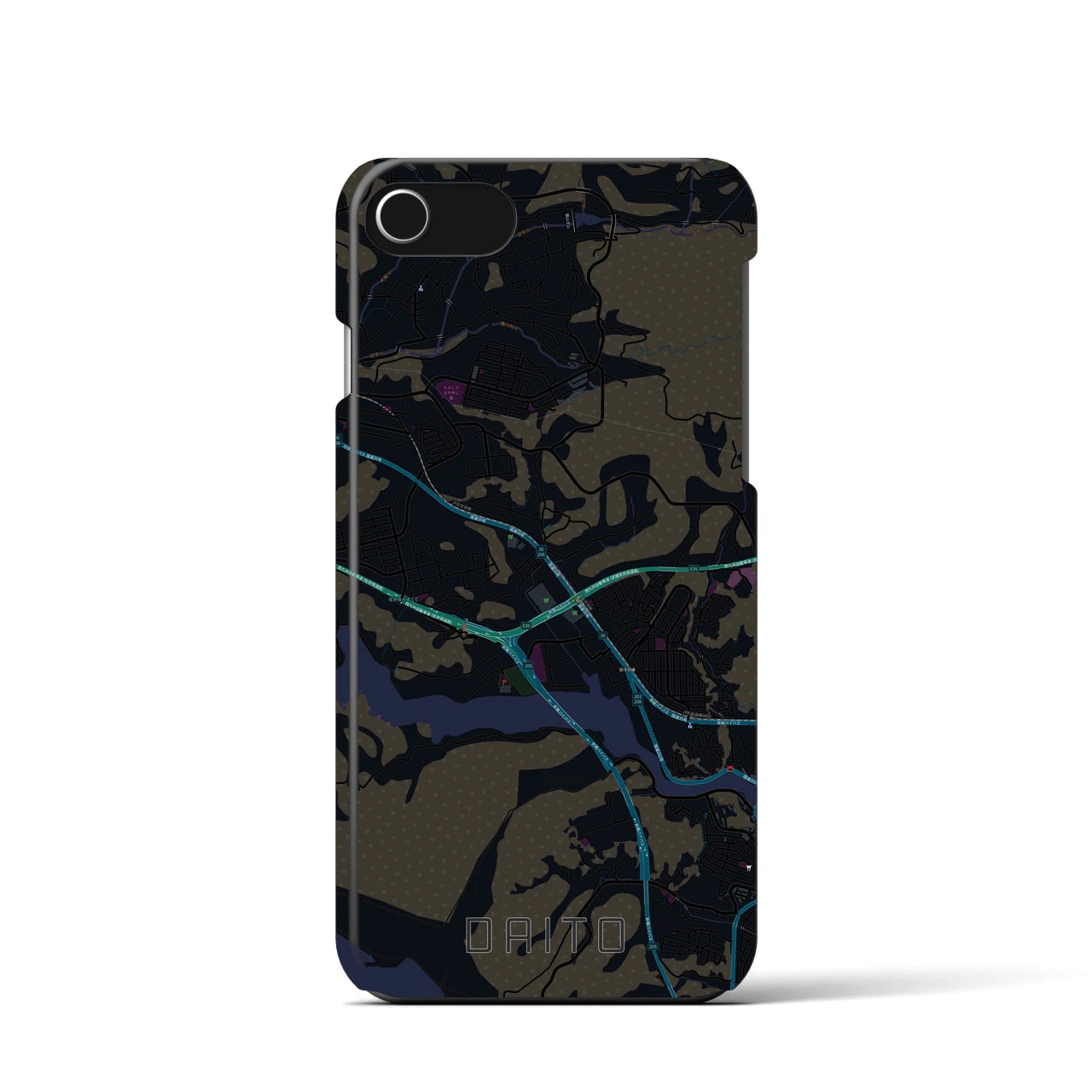 【大塔(長崎県)】地図柄iPhoneケース(バックカバータイプ)