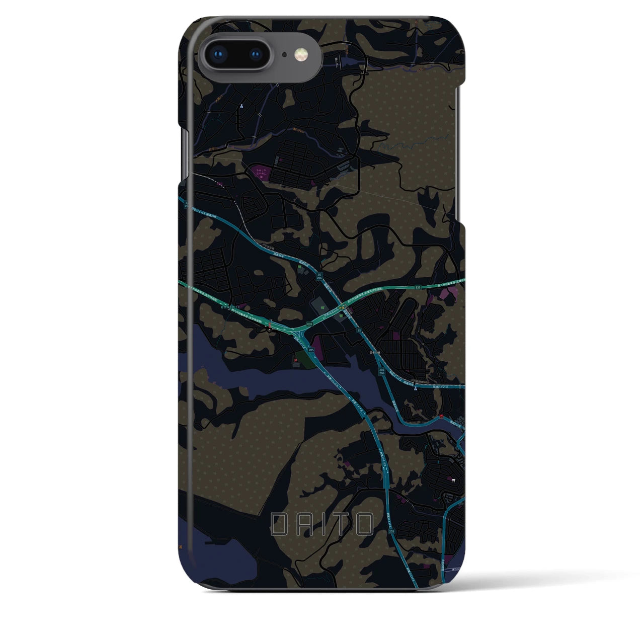 【大塔(長崎県)】地図柄iPhoneケース(バックカバータイプ)