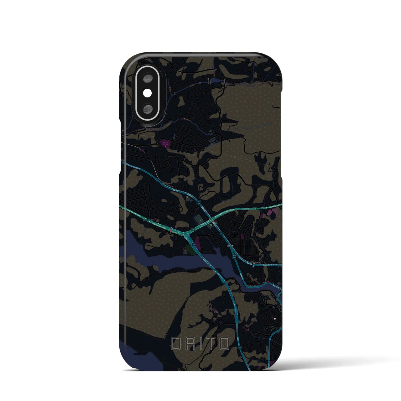 【大塔(長崎県)】地図柄iPhoneケース(バックカバータイプ)