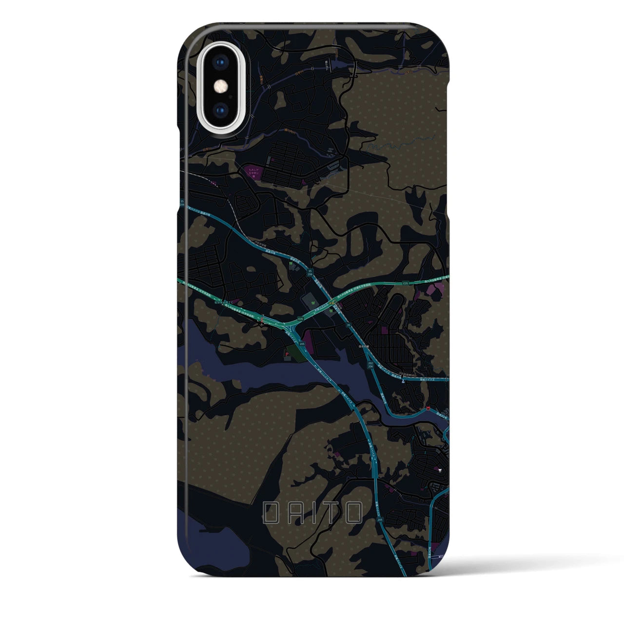 【大塔(長崎県)】地図柄iPhoneケース(バックカバータイプ)