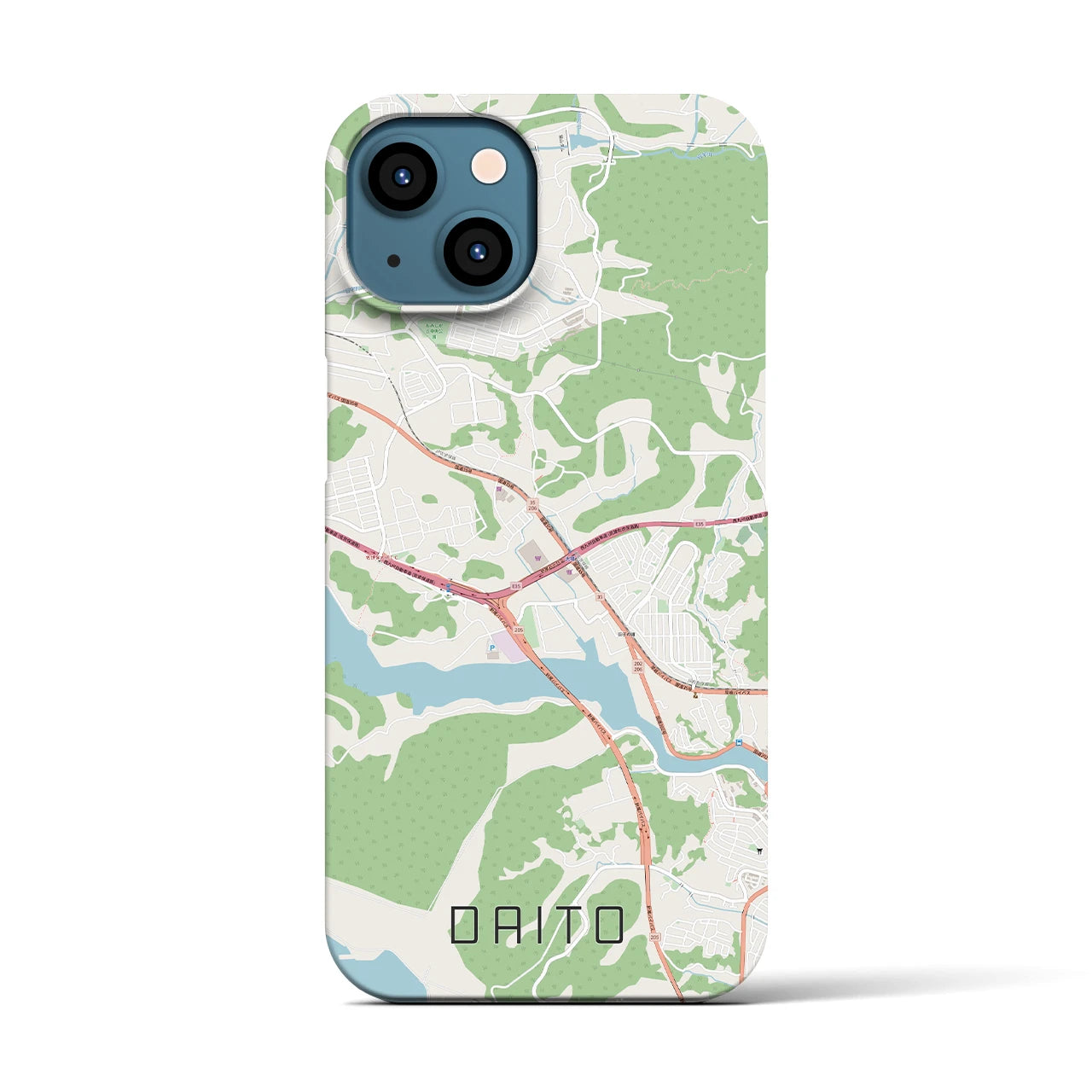 【大塔(長崎県)】地図柄iPhoneケース(バックカバータイプ)