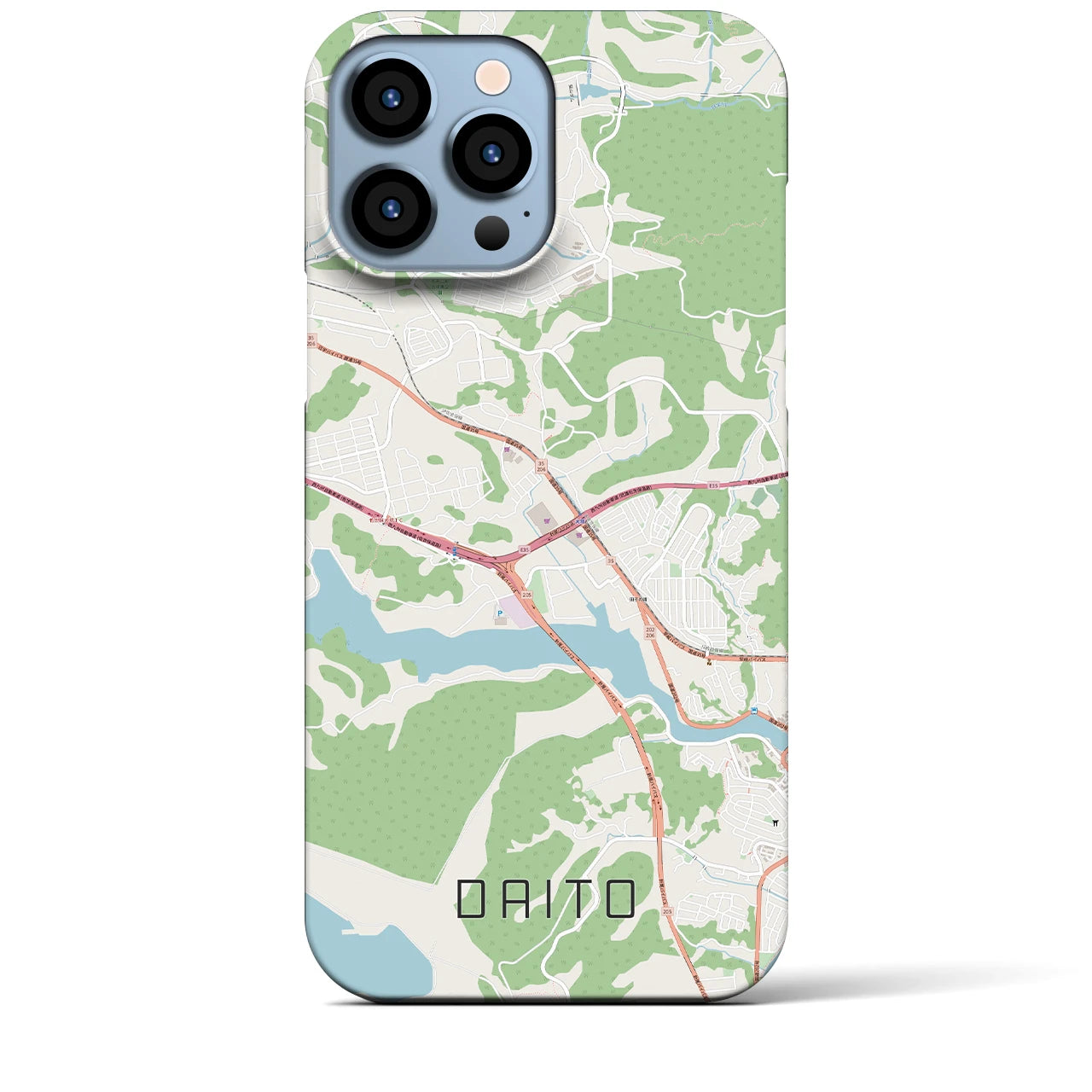 【大塔(長崎県)】地図柄iPhoneケース(バックカバータイプ)
