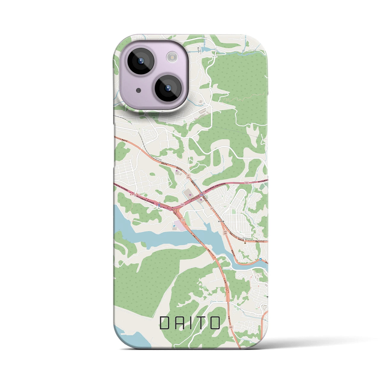 【大塔(長崎県)】地図柄iPhoneケース(バックカバータイプ)
