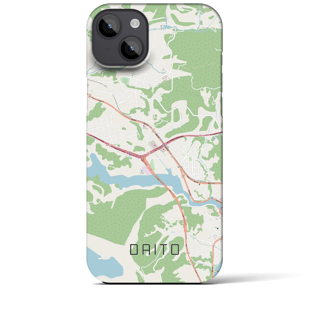 【大塔(長崎県)】地図柄iPhoneケース(バックカバータイプ)