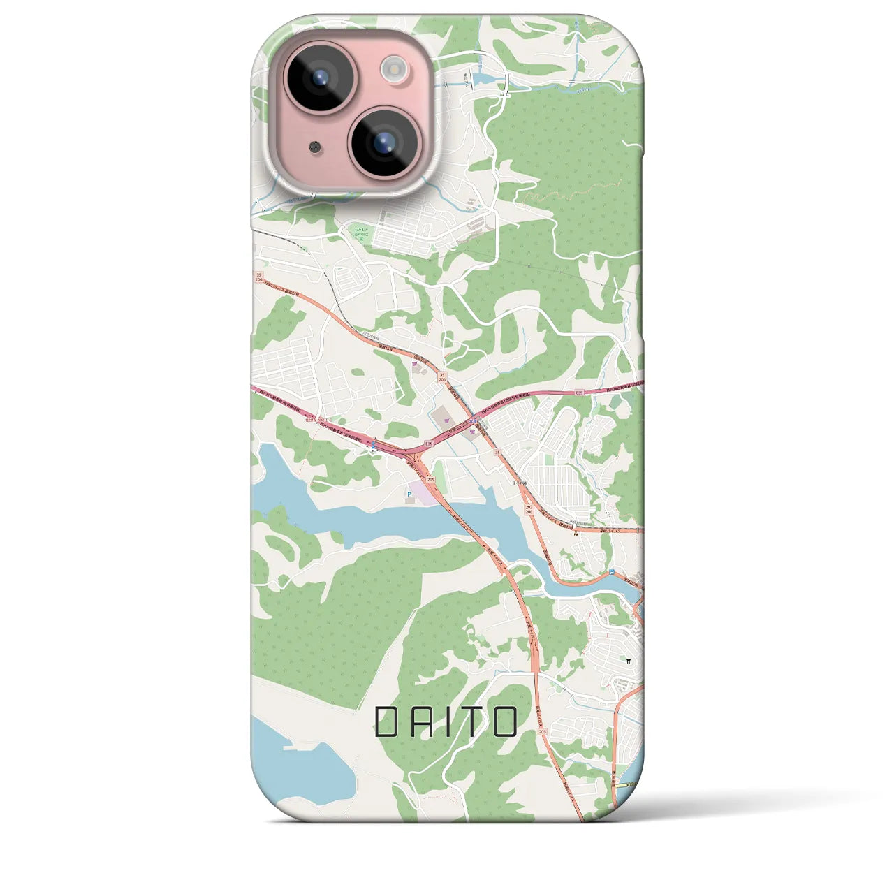 【大塔(長崎県)】地図柄iPhoneケース(バックカバータイプ)