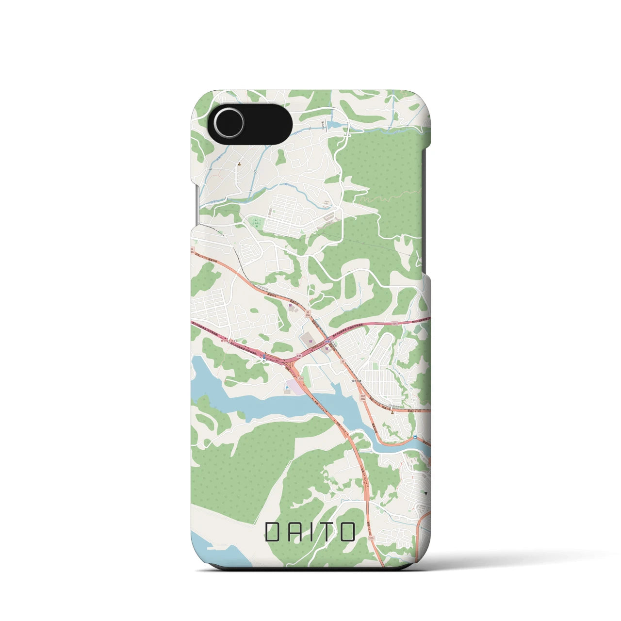 【大塔(長崎県)】地図柄iPhoneケース(バックカバータイプ)