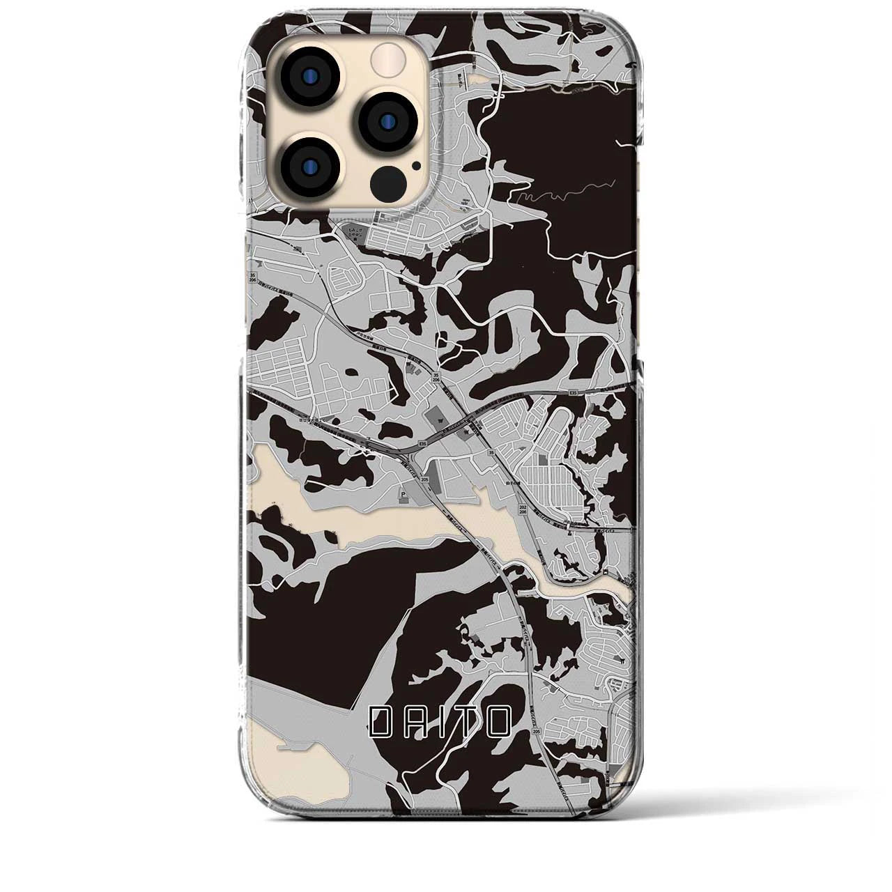 【大塔(長崎県)】地図柄iPhoneケース(クリアタイプ)