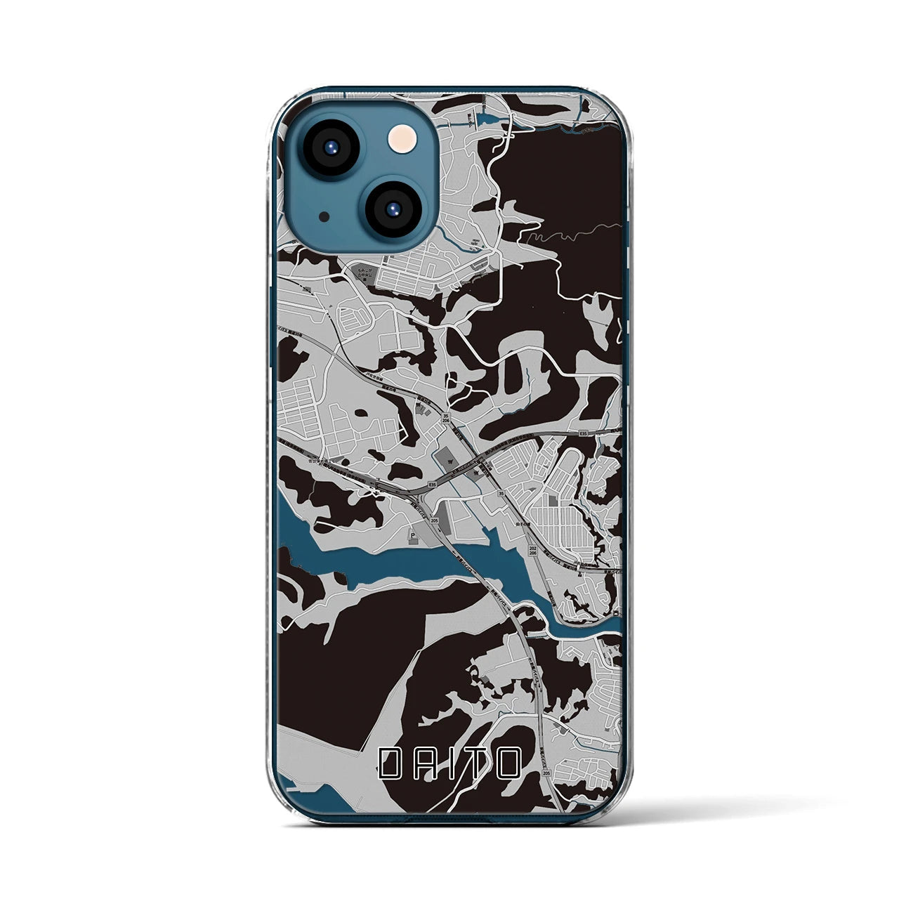 【大塔(長崎県)】地図柄iPhoneケース(クリアタイプ)