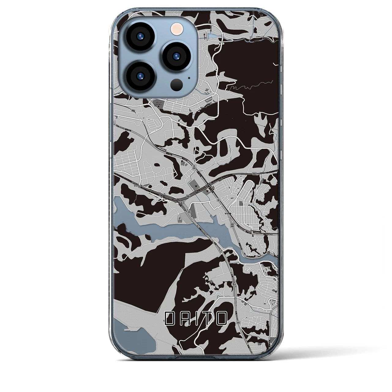 【大塔(長崎県)】地図柄iPhoneケース(クリアタイプ)