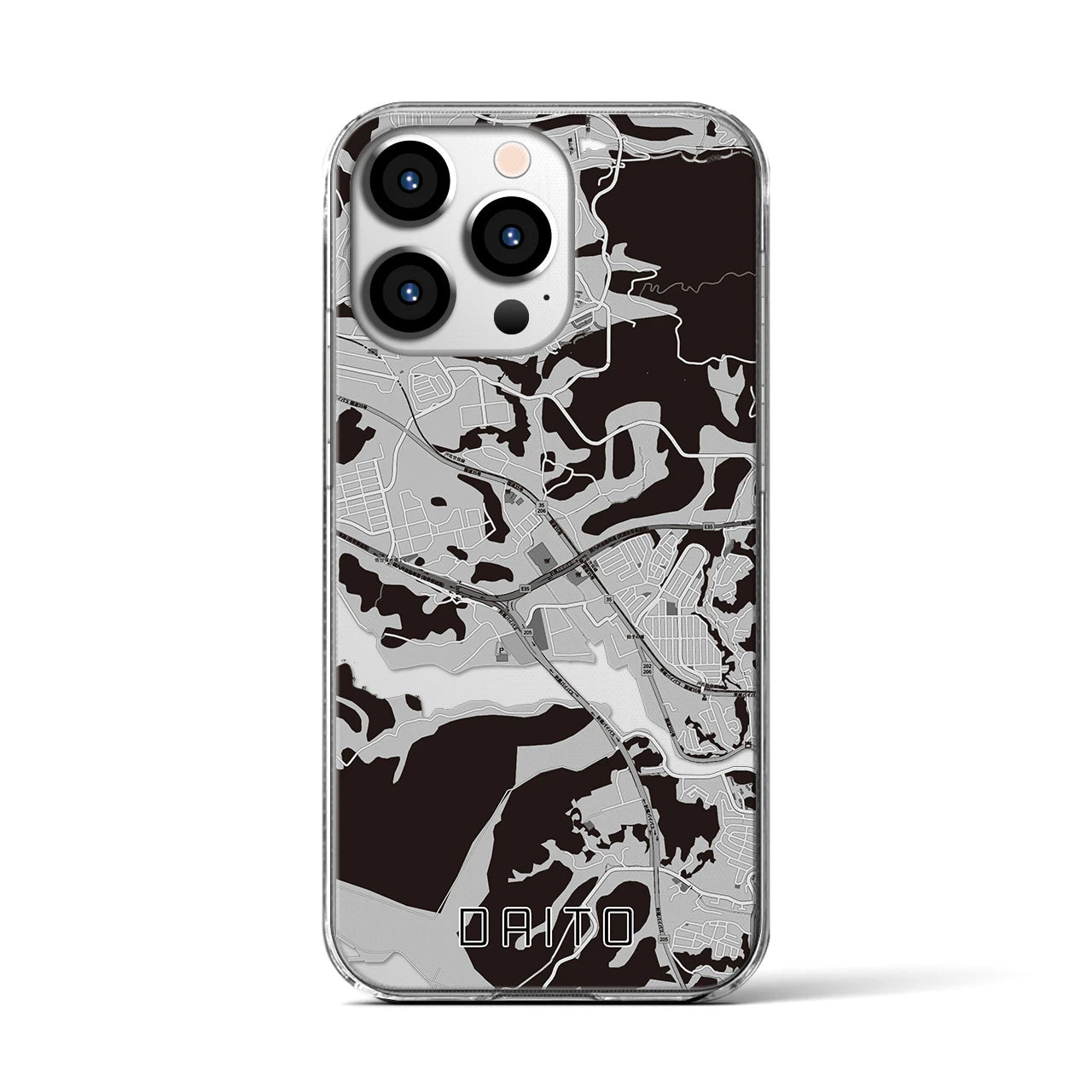 【大塔(長崎県)】地図柄iPhoneケース(クリアタイプ)