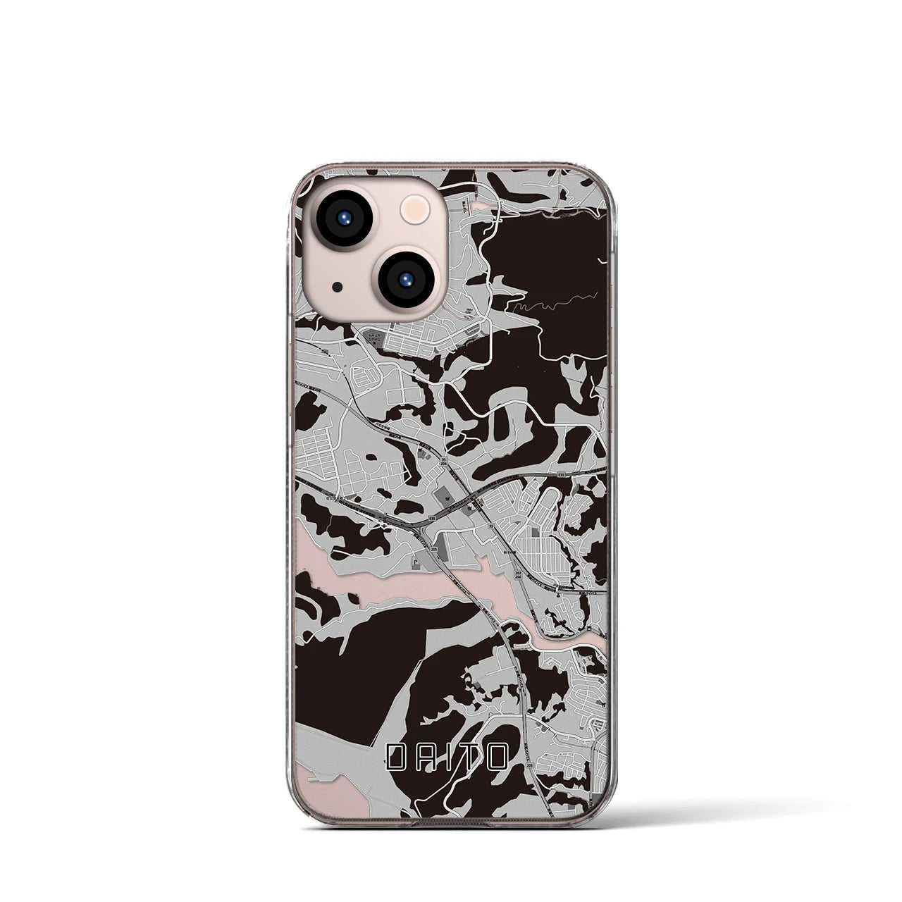 【大塔(長崎県)】地図柄iPhoneケース(クリアタイプ)