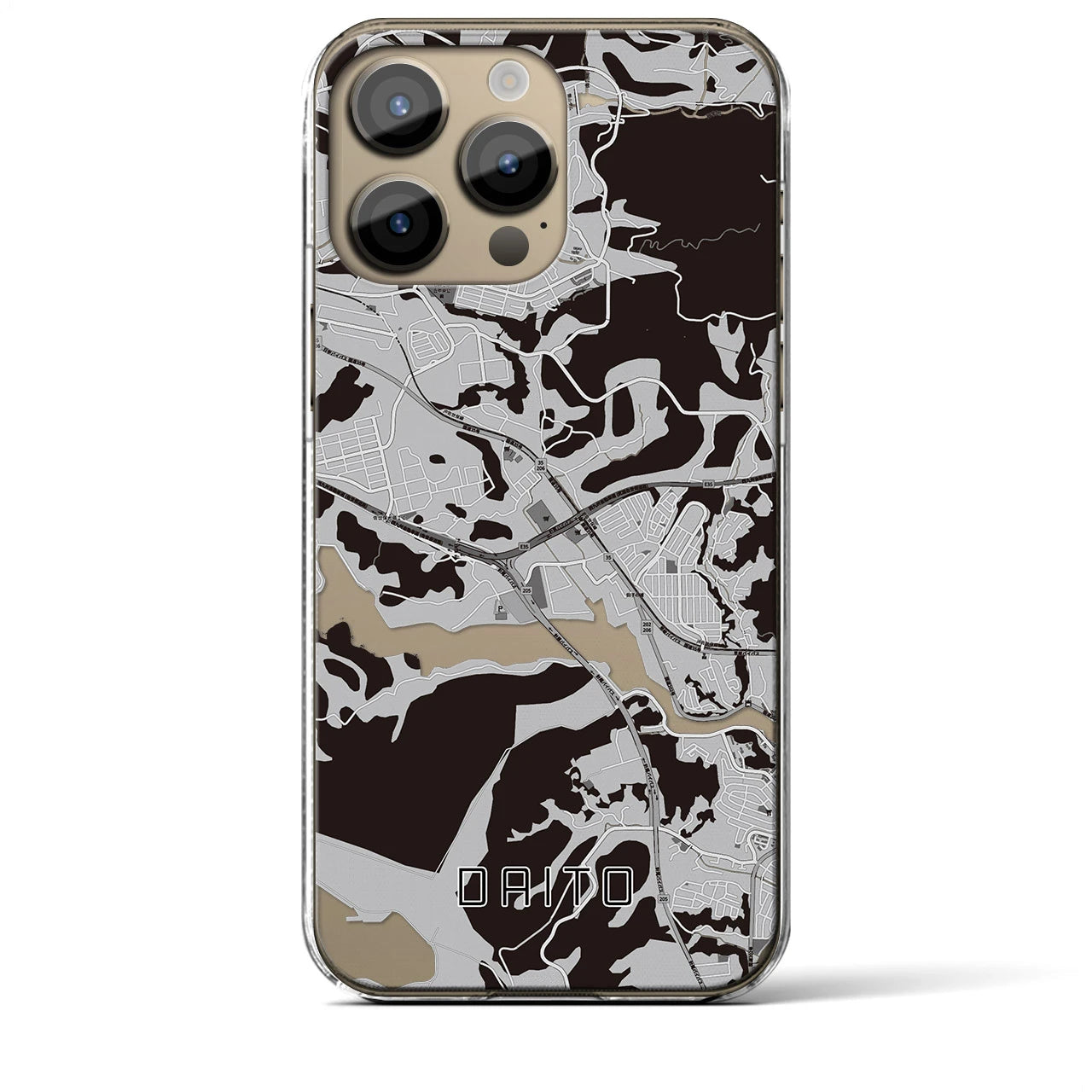 【大塔(長崎県)】地図柄iPhoneケース(クリアタイプ)