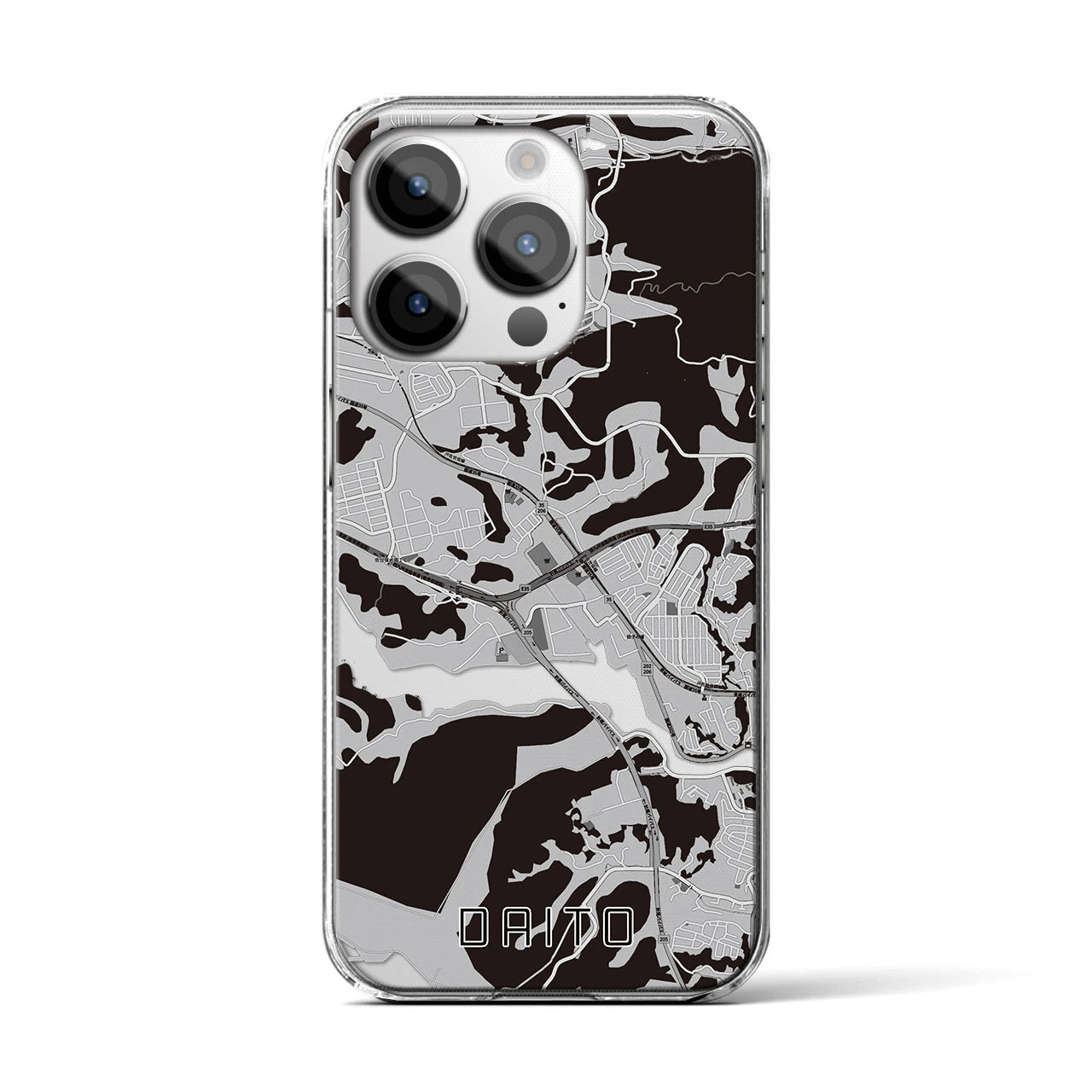 【大塔(長崎県)】地図柄iPhoneケース(クリアタイプ)