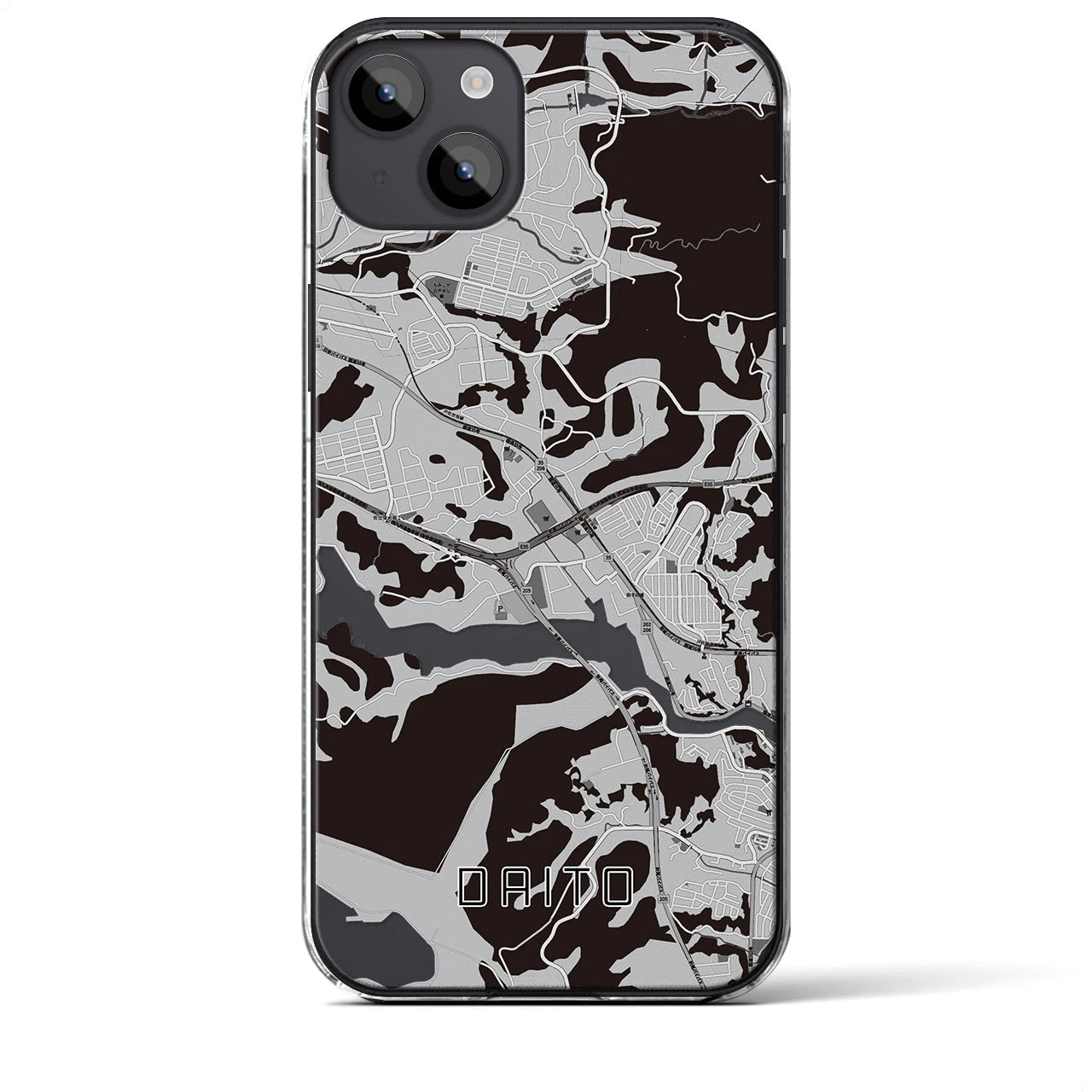 【大塔(長崎県)】地図柄iPhoneケース(クリアタイプ)