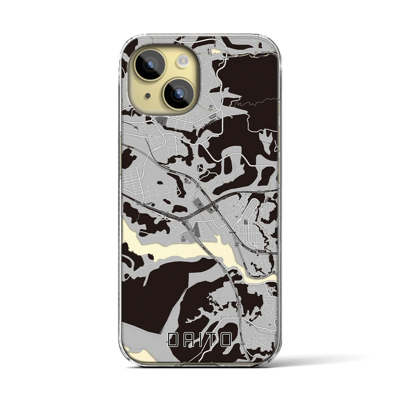 【大塔(長崎県)】地図柄iPhoneケース(クリアタイプ)